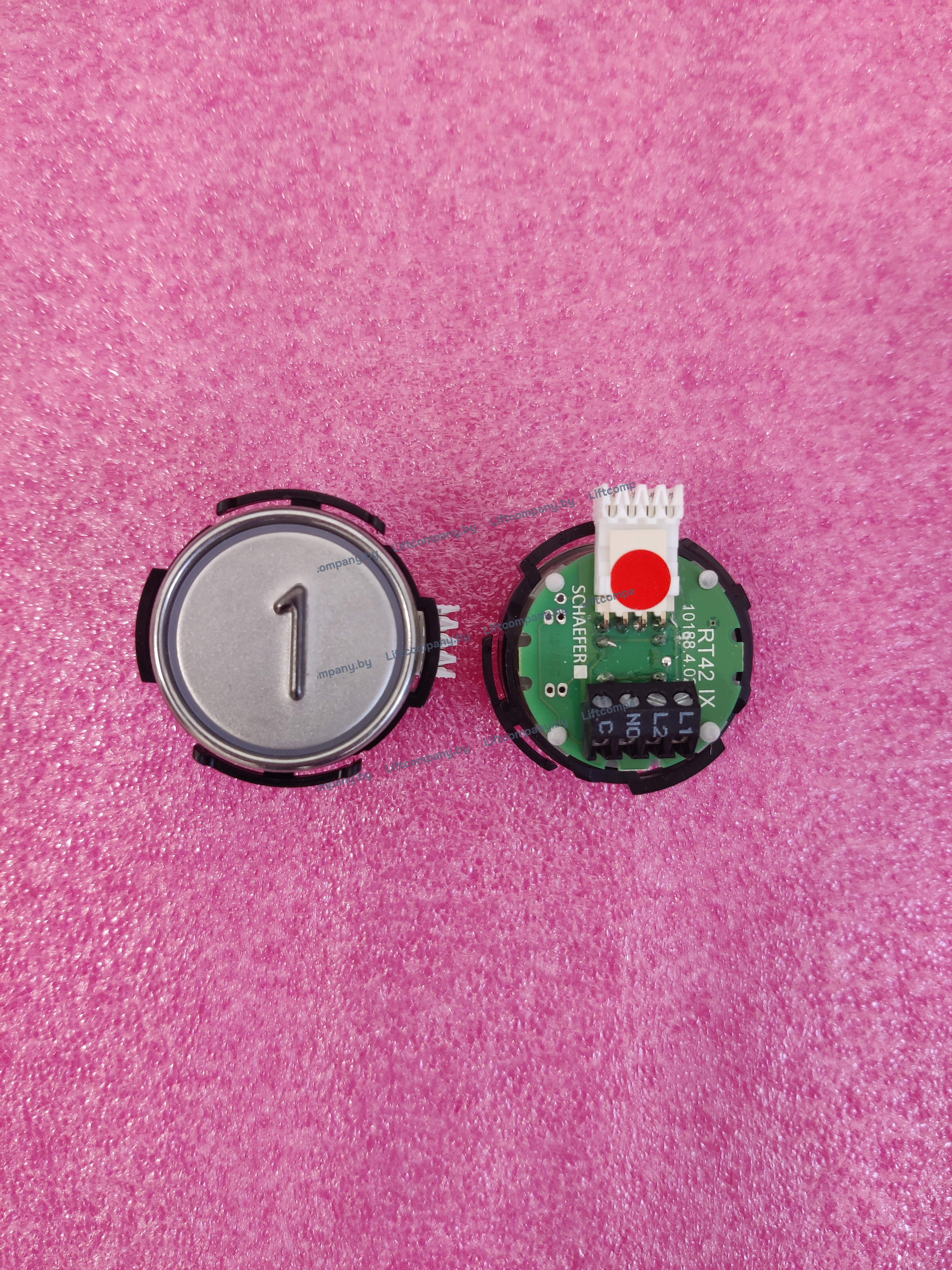 Кнопка приказа "1" RT42 IX, красная подсветка, SCHAEFER